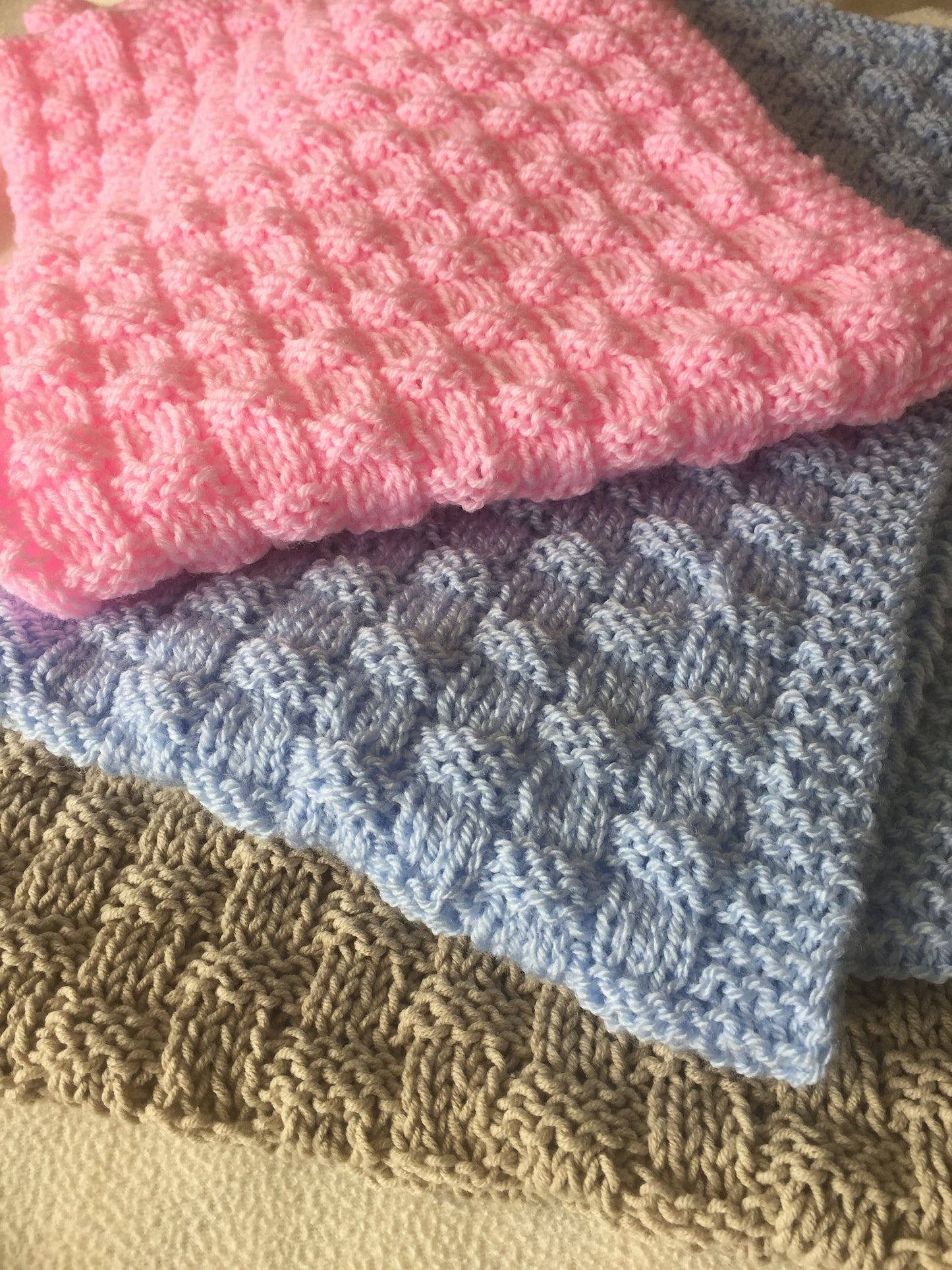 Easy Basket Weave Baby Blanket Knitting Pattern