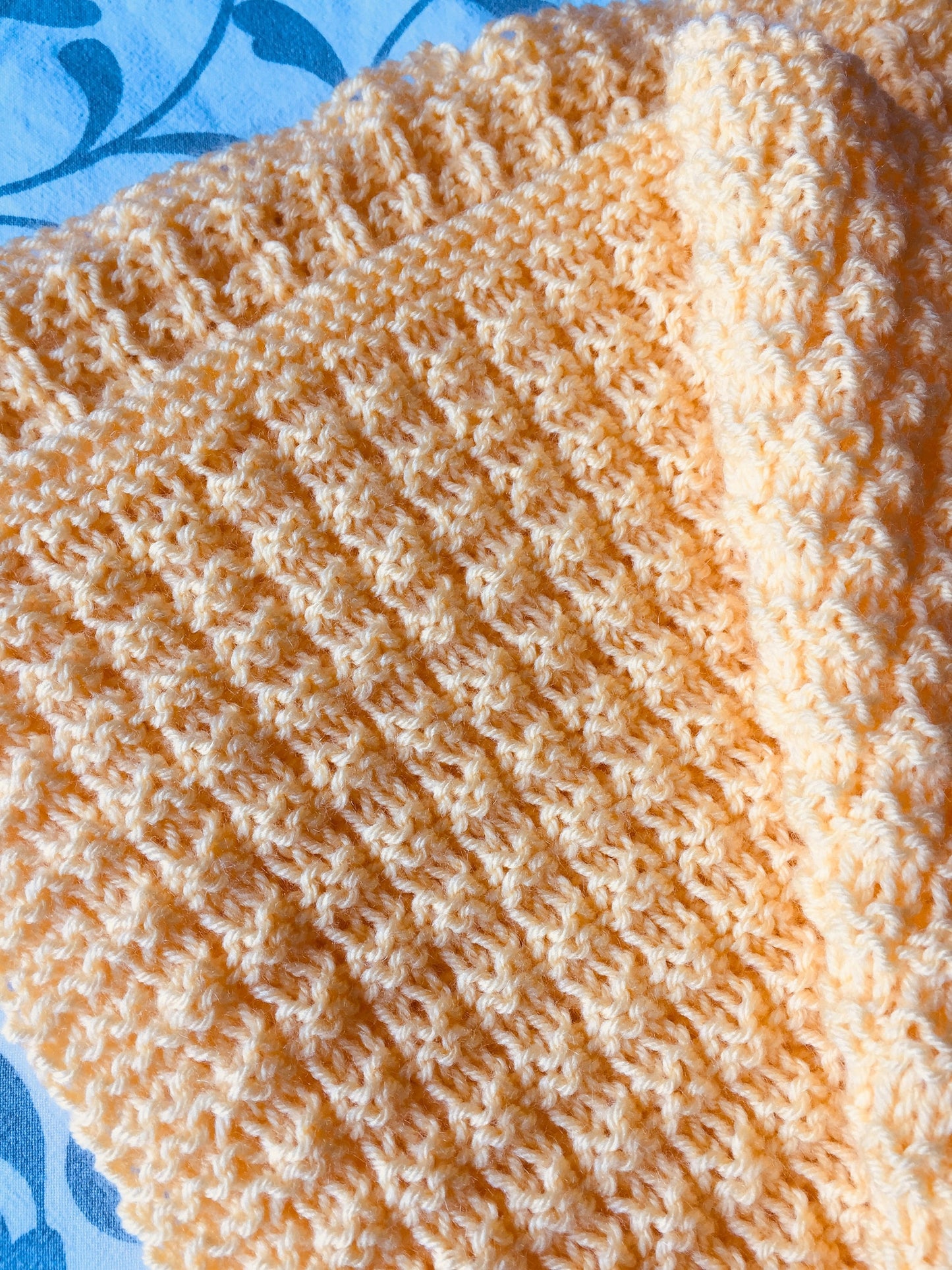 Waffle Baby Blanket Knitting Pattern