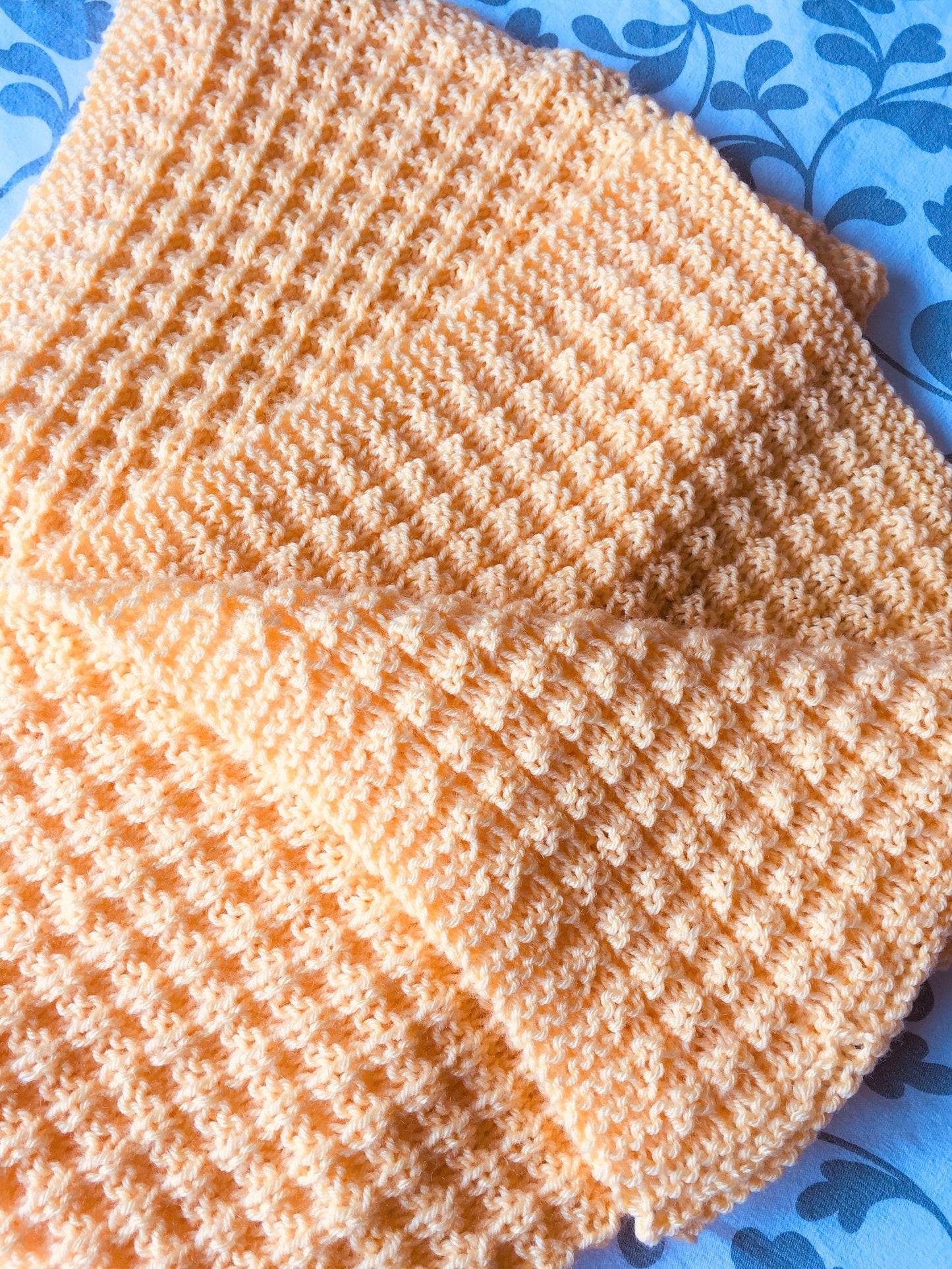 Waffle Baby Blanket Knitting Pattern