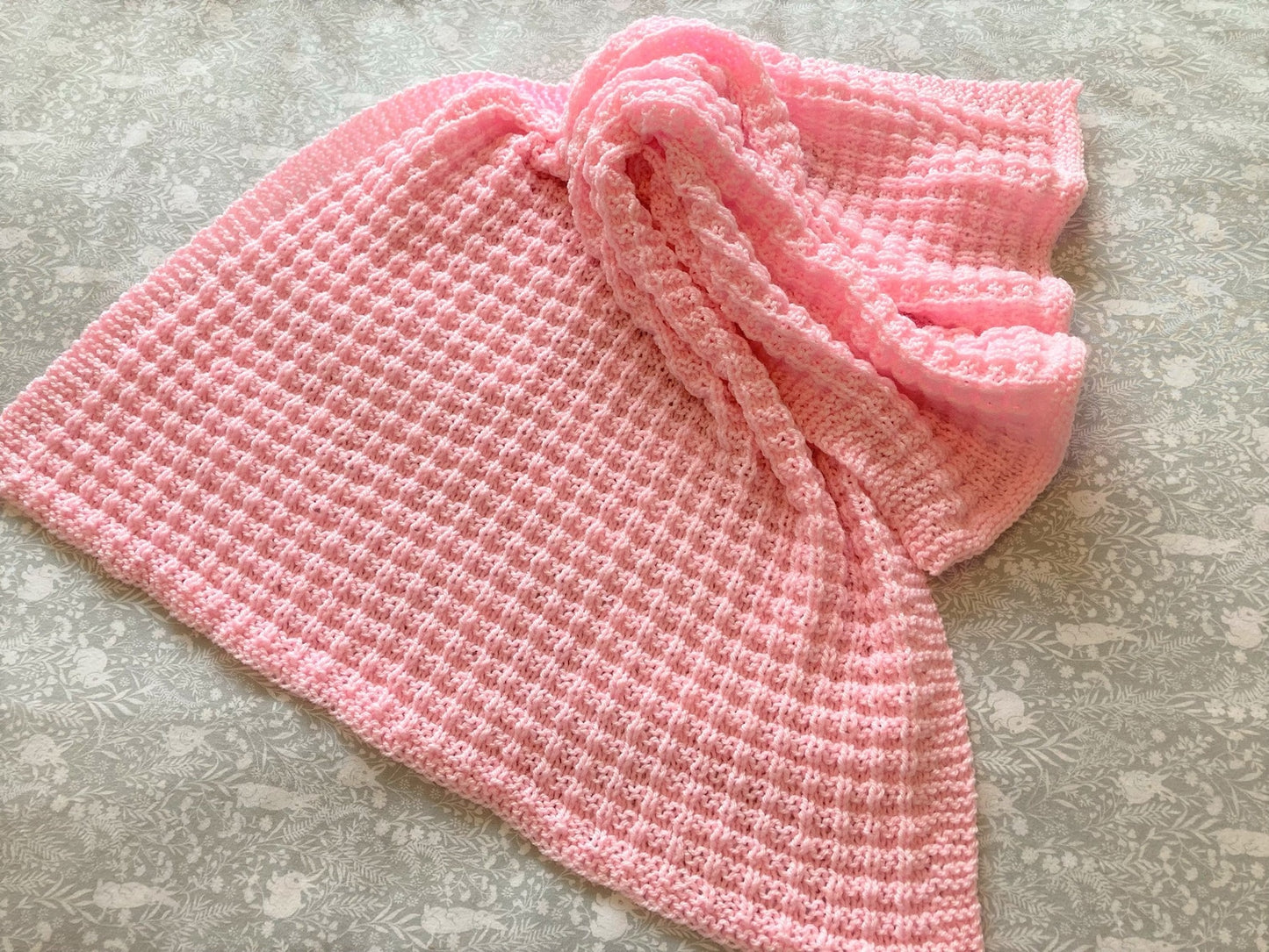 Waffle Baby Blanket Knitting Pattern