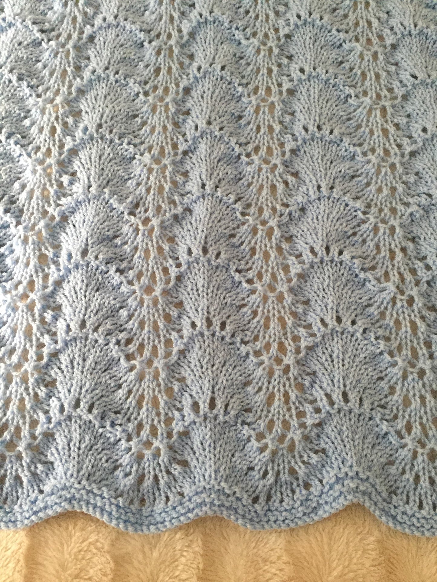Shells & Lace Baby Blanket Knitting Pattern