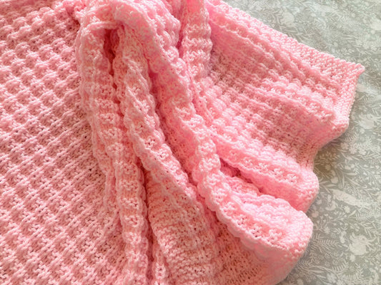 Waffle Baby Blanket Knitting Pattern